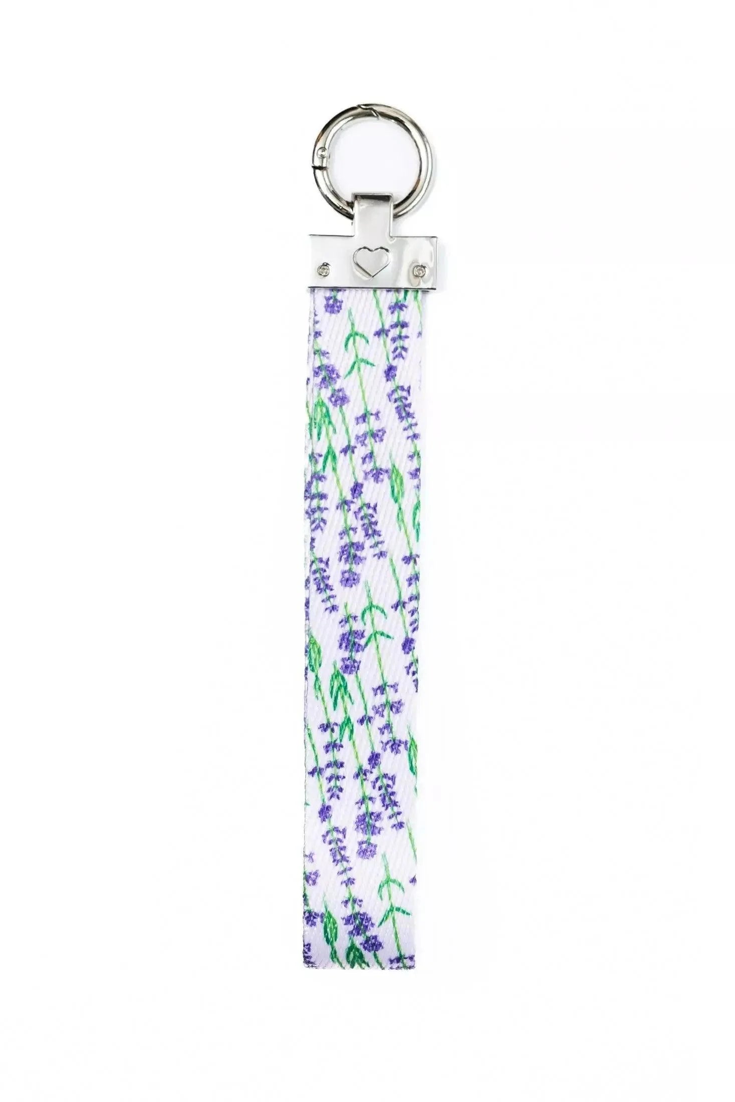 Lavender Blooms Wristlet Keychain - Handcrafted in USA with Premium Vegan Leather